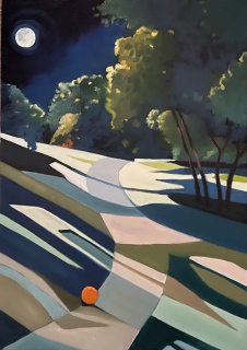 La lune sur les Buttes-Chaumont - Paysages